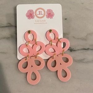 Lisi Lerch Pink Ginger Acrylic Earrings NEW